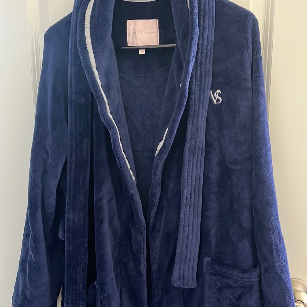 Victoria's Secret Deep Blue Plush Robe